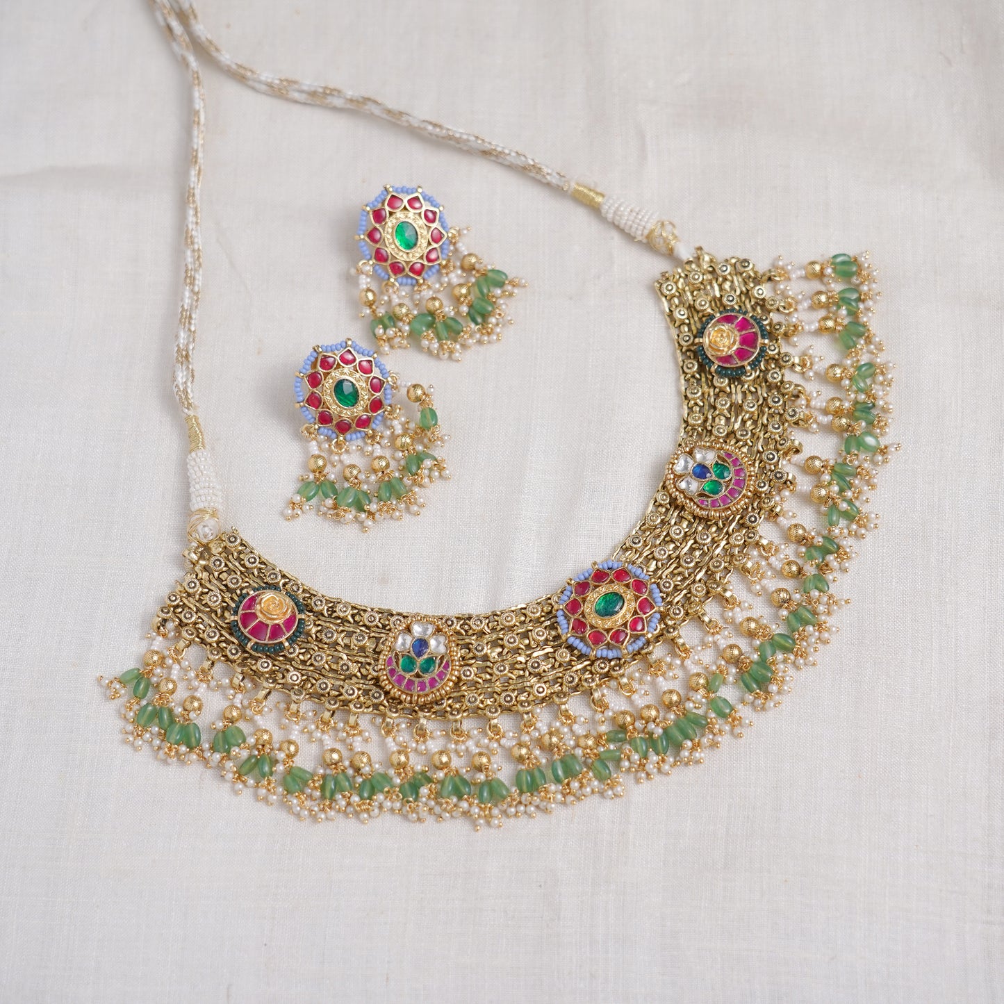 Multicolor Golden Necklace Set