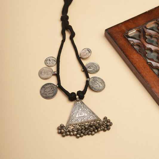 Geometric charm Necklace in german silver