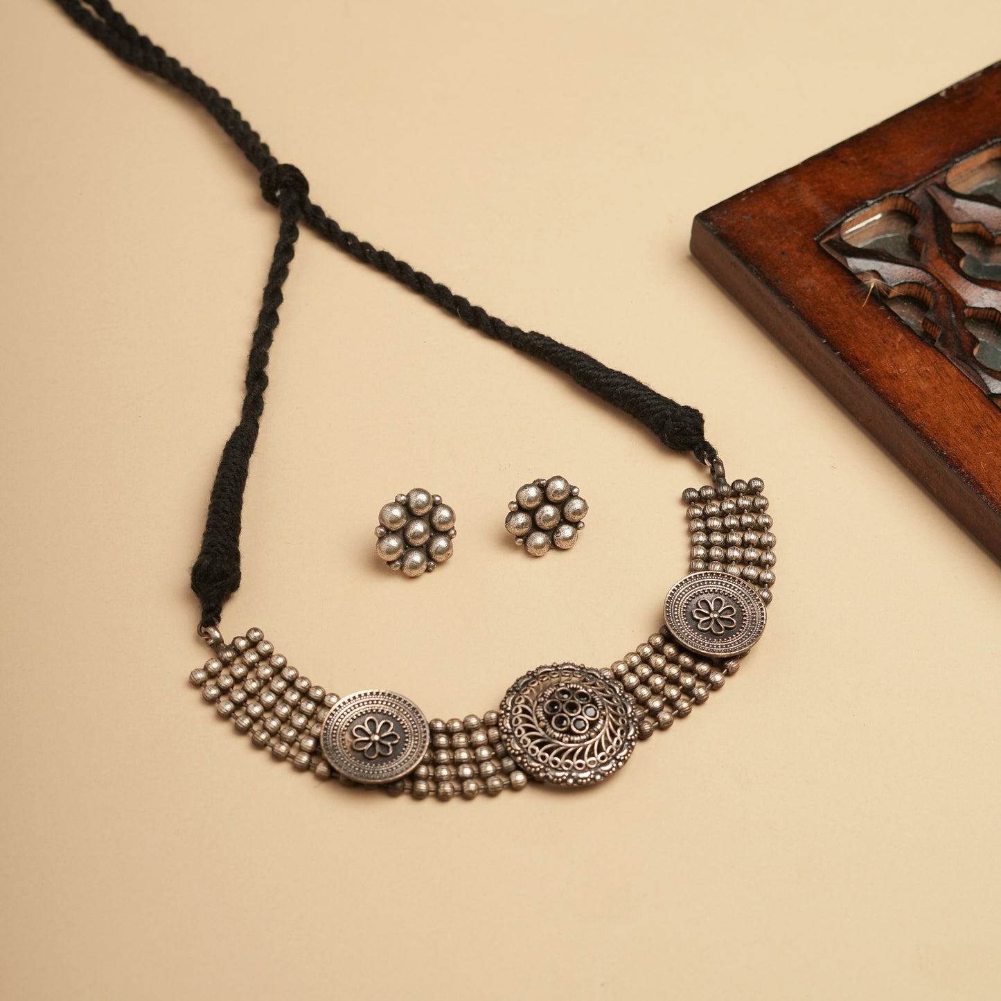 German silver Brass necklace set perfect for Navratri