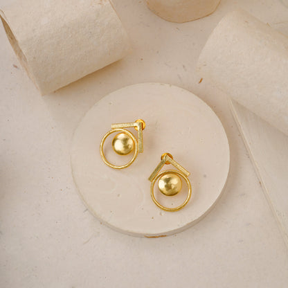 Geomatric  gold earrings