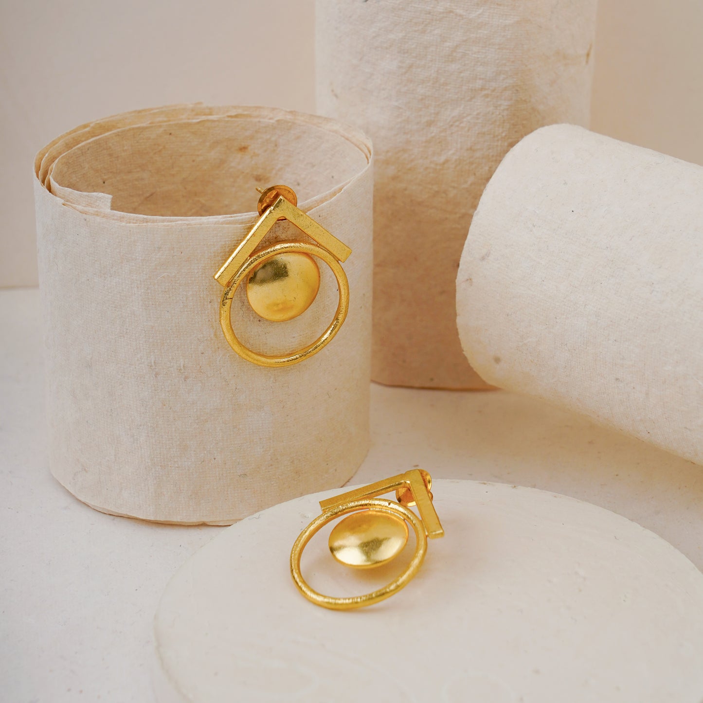 Geomatric  gold earrings