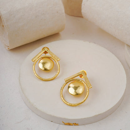 Geomatric  gold earrings