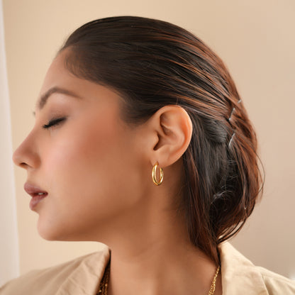 women gold-plated hoop Earrings