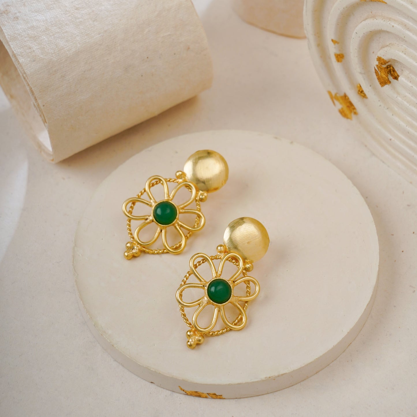 Green flora Earrings