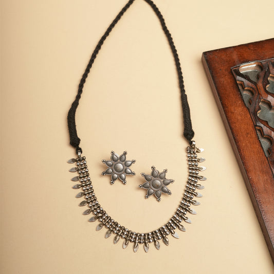 German silver Brass delicate Necklace set perfect for Navratri