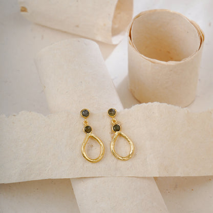 Labradorite Earring gold