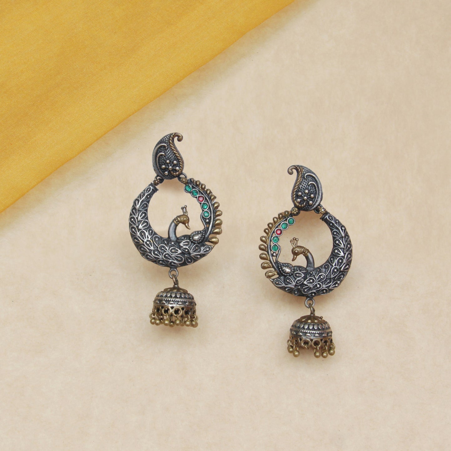 antique peacock jhumka Earrings