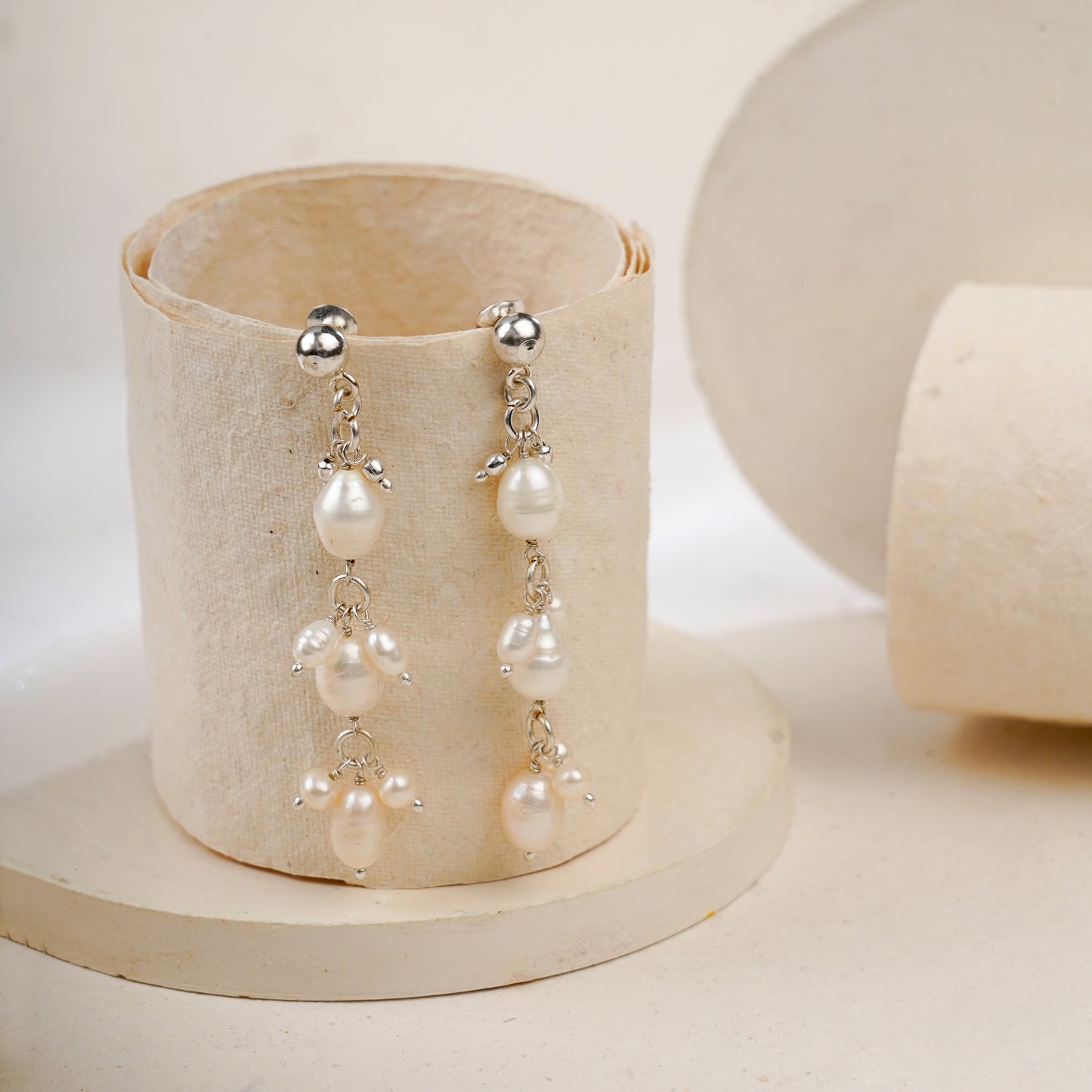 Natural fresh water pearl earrings