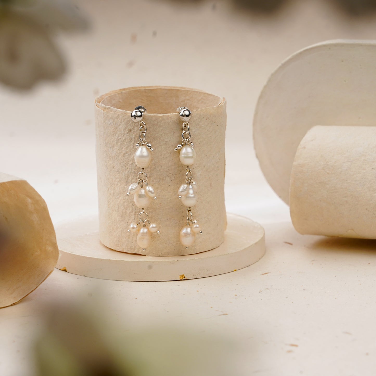 Natural fresh water pearl earrings