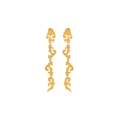 Gold platted cloud long Earrings