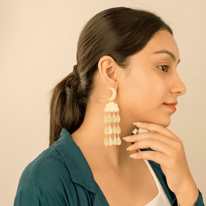 Gold-platted Moon drop Earrings