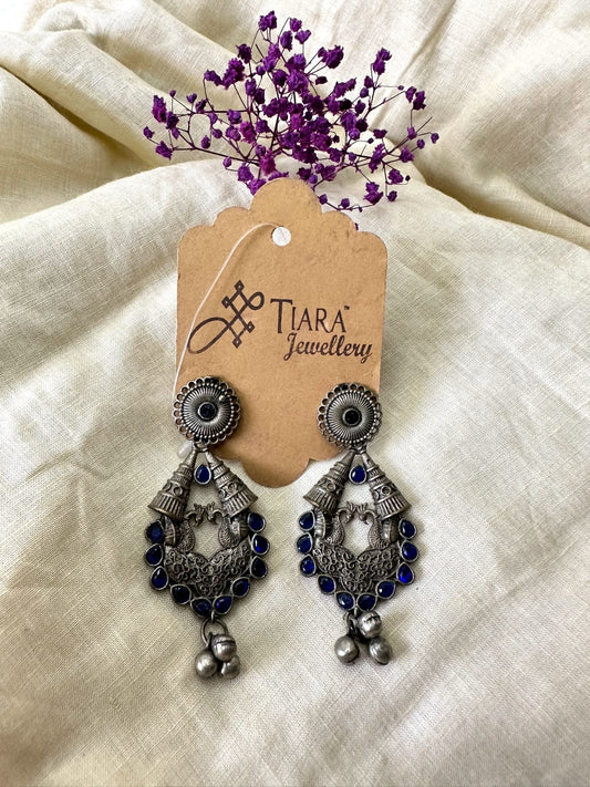 German Silver Peacock Earrings In Sale For Women & Girls