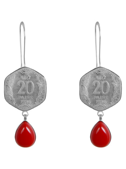 Vintage 20 Paisa Coin Collection Earrings