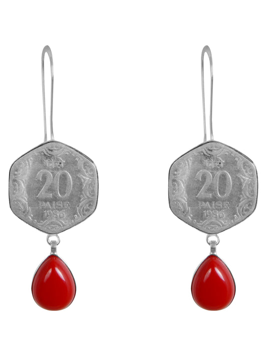 Vintage 20 Paisa Coin Collection Earrings