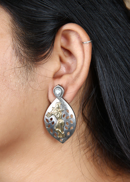 LORD KRISHNA DUAL TONE EARRINGS