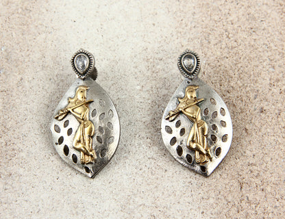 LORD KRISHNA DUAL TONE EARRINGS