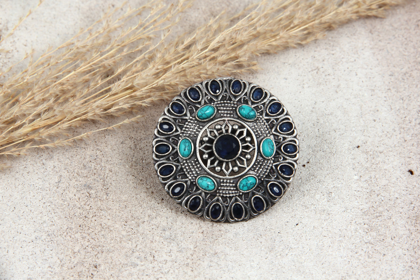 TIARA TURQUOISE OXIDISED RING